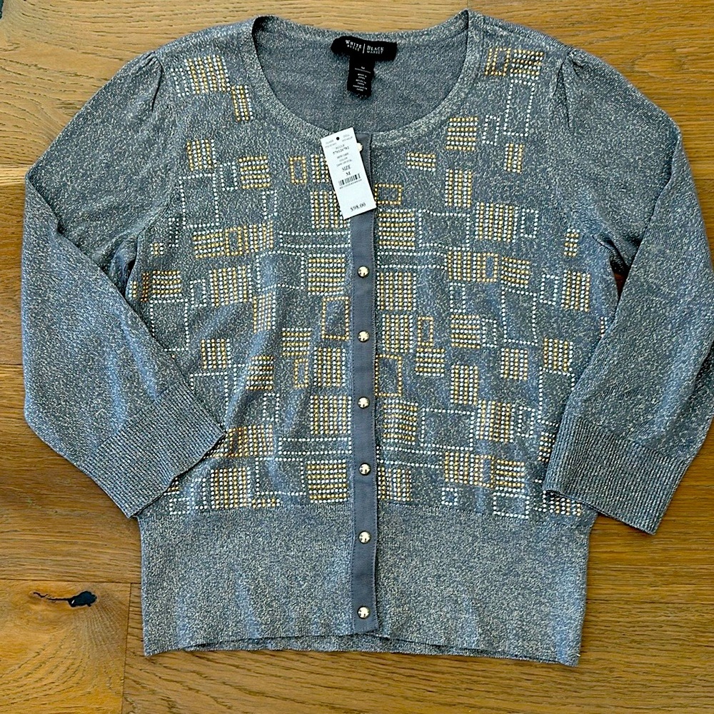 Beautiful sparkly and metallic sweater, NWT, M, WHBM